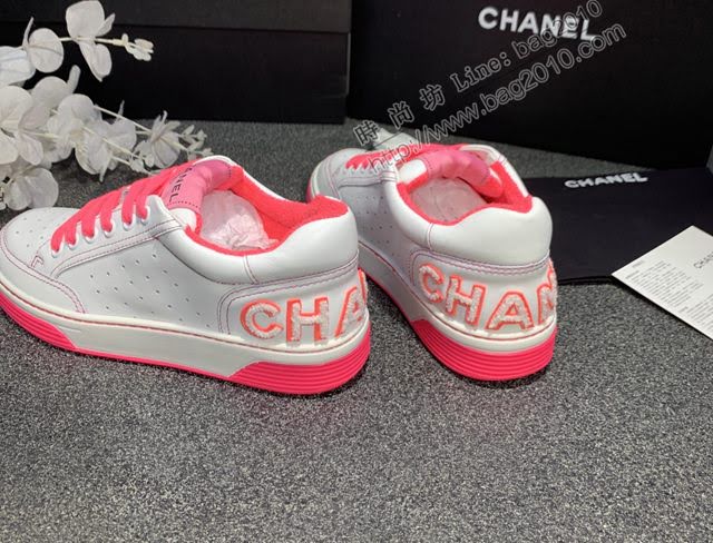 Chanel女鞋 香奈兒2020SS早春新款 糖果色休閒小白鞋 網紅明星同款  naq1259